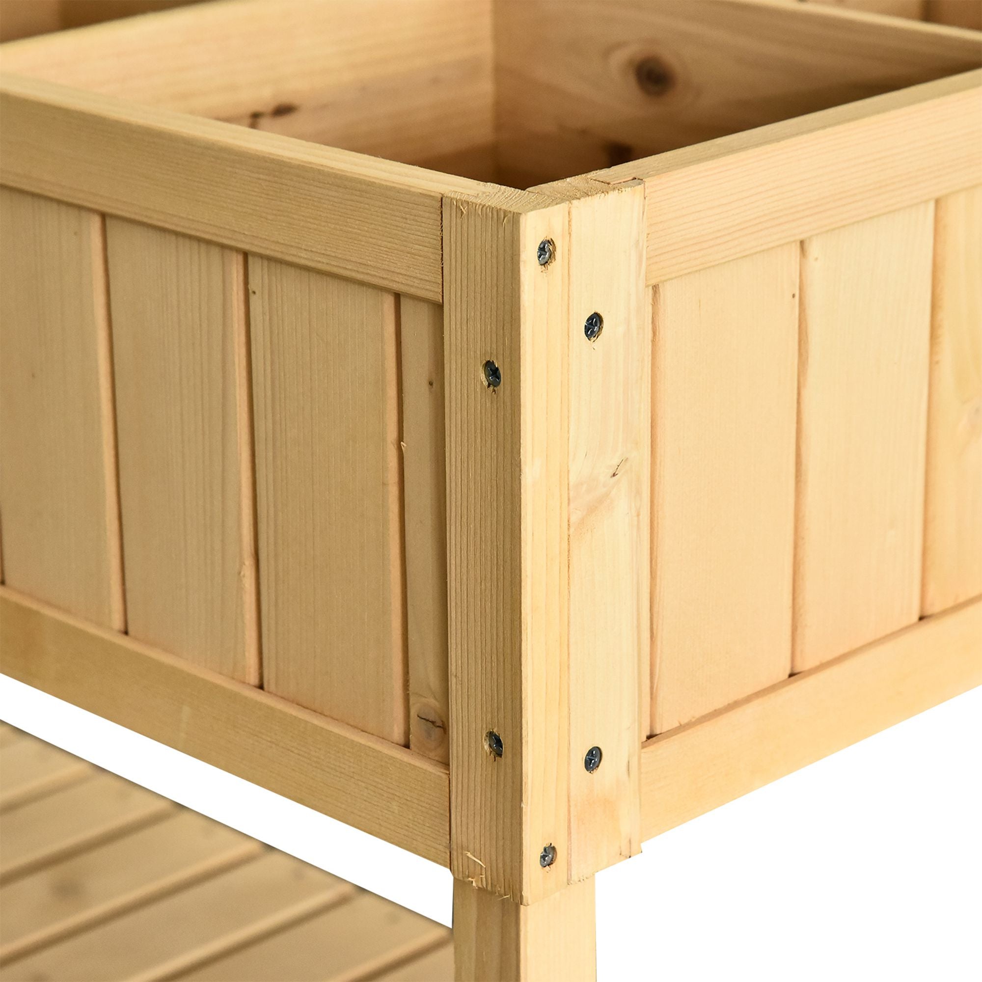 Outsunny 43x18x30in Raised Garden Bed with 8 Pockets and Shelf
