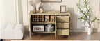 U-Style Modern Wave-Pattern Sideboard with 3 Drawers