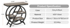 25.59" Industrial Narrow End Table with 3-Tier Storage Shelves