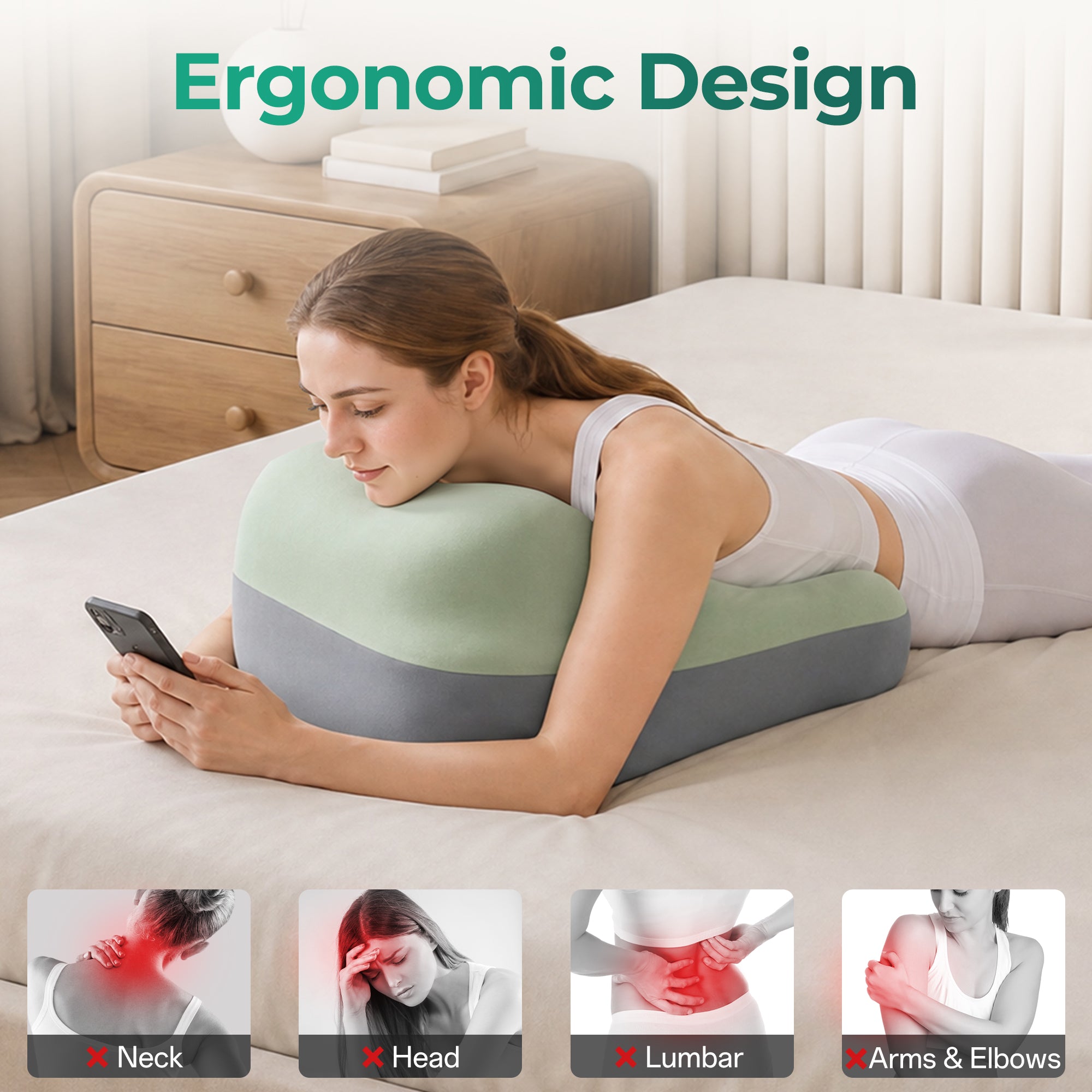 Ergonomic Memory Foam Support Pillow for Couples