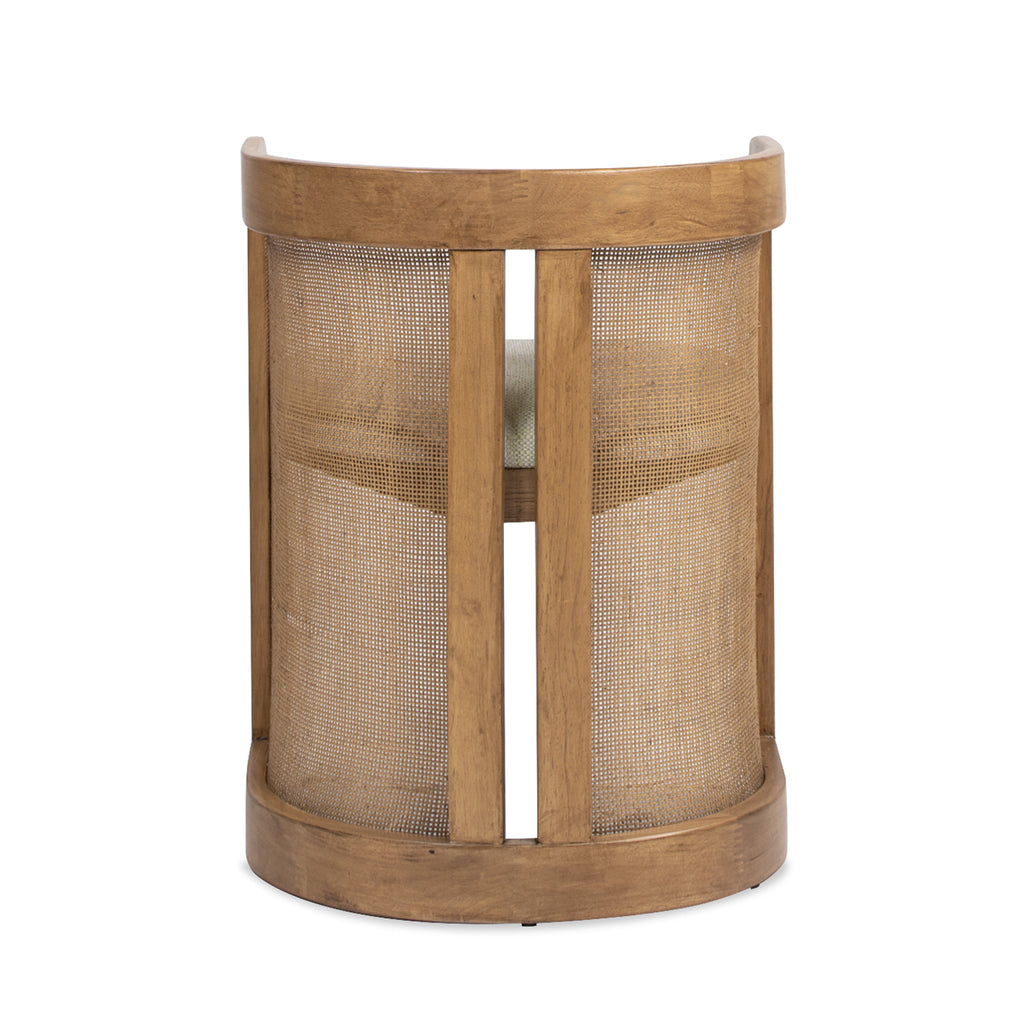 Lilith 20.5" Curved Rattan Upholstered Dining Chair
