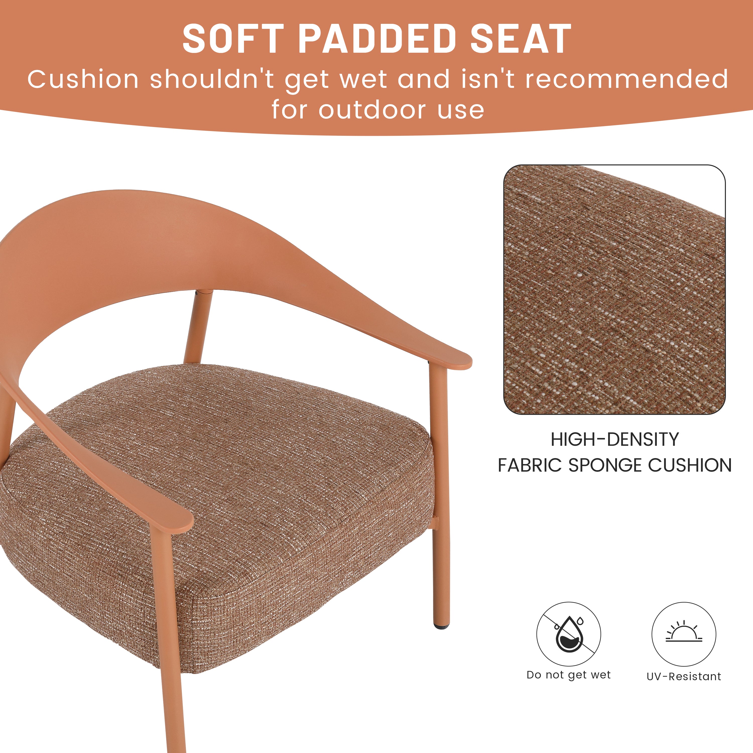 Summer Modern 2-Piece Accent Chair Set with Coffee Table – Apricot