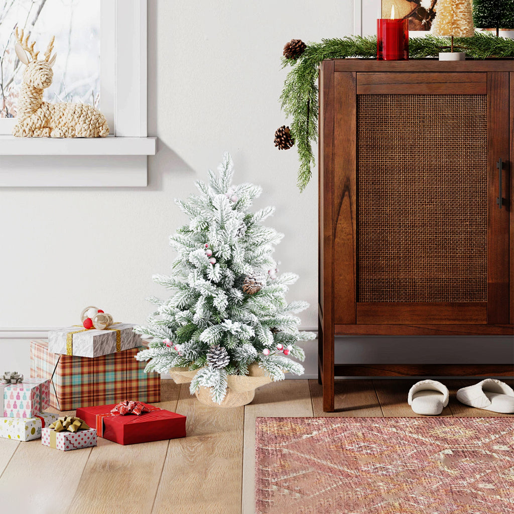 3FT Flocked Tabletop Christmas Tree