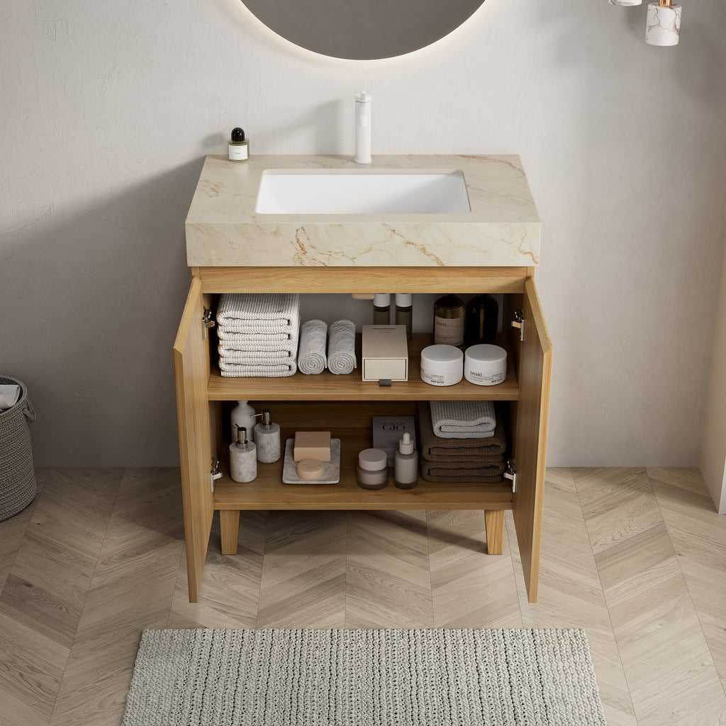 LULA 30" Bathroom Vanity & Sink, Freestanding Cabinet