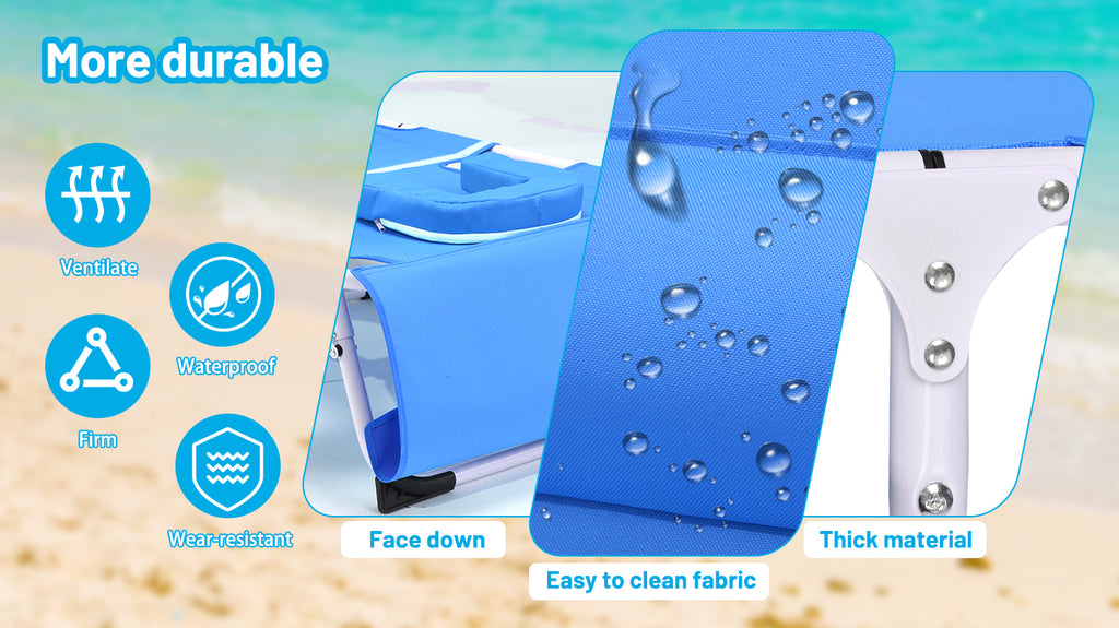 3-in-1 Heavy Duty Tanning Chair with Face Hole