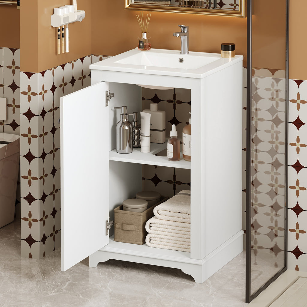 20-Inch Bathroom Vanity with Ceramic Sink