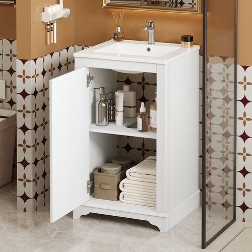 20-Inch Bathroom Vanity with Ceramic Sink