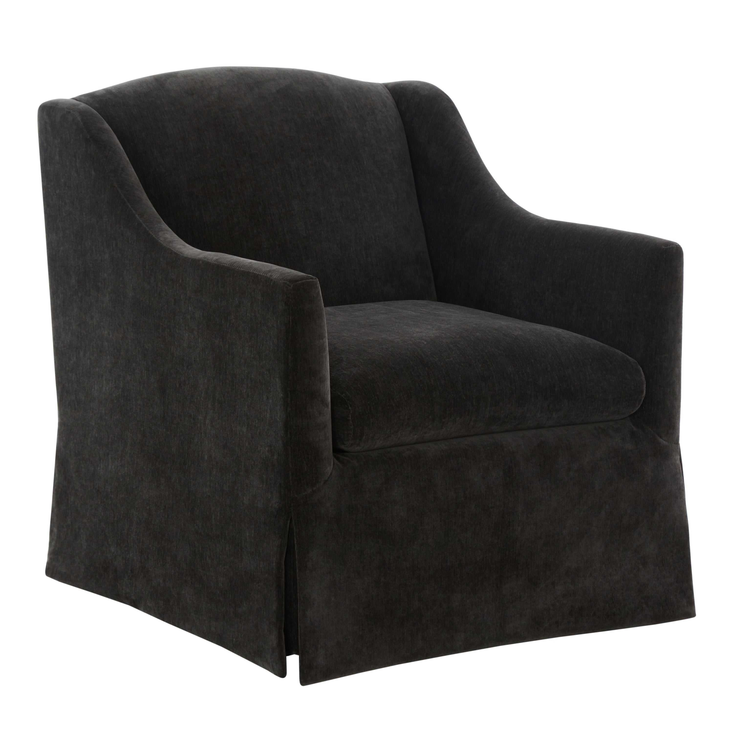 Luisa Skirted Swivel Accent Chair - Mink