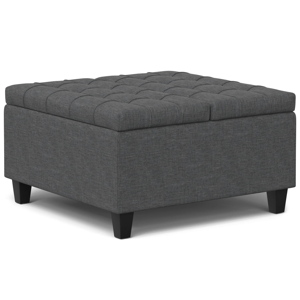 Harrison 30 Inch Wide Small Square Coffee Table Storage Ottoman