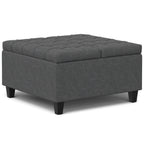 Harrison 30 Inch Wide Small Square Coffee Table Storage Ottoman