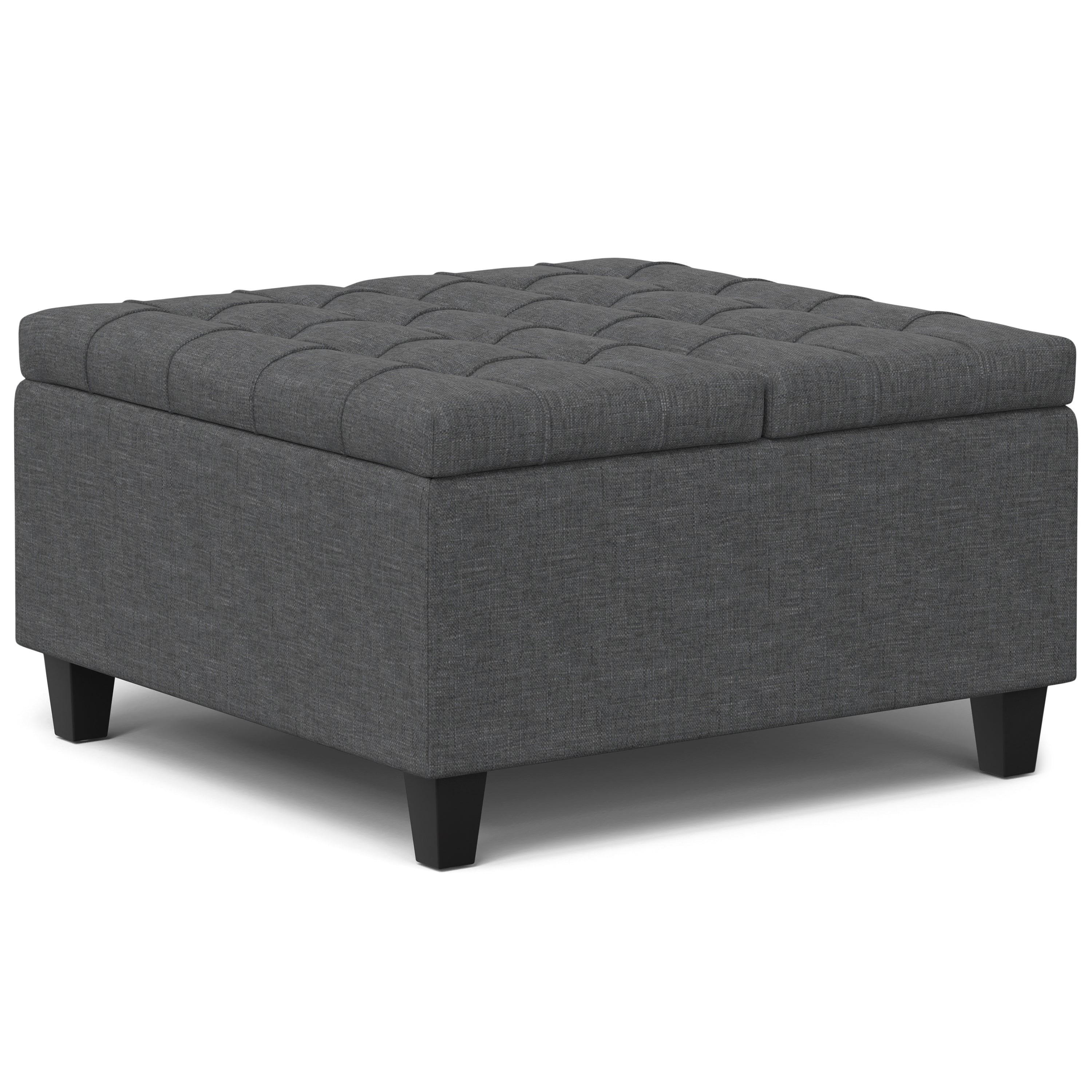 Harrison 30 Inch Wide Small Square Coffee Table Storage Ottoman