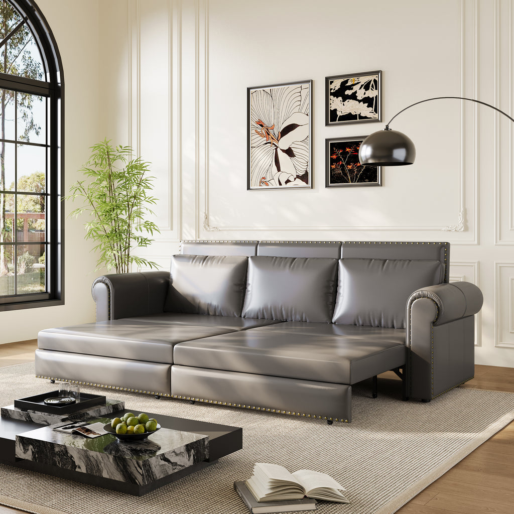 Chesterfield Sofa - 93.7" King Pull Out Sofa Bed