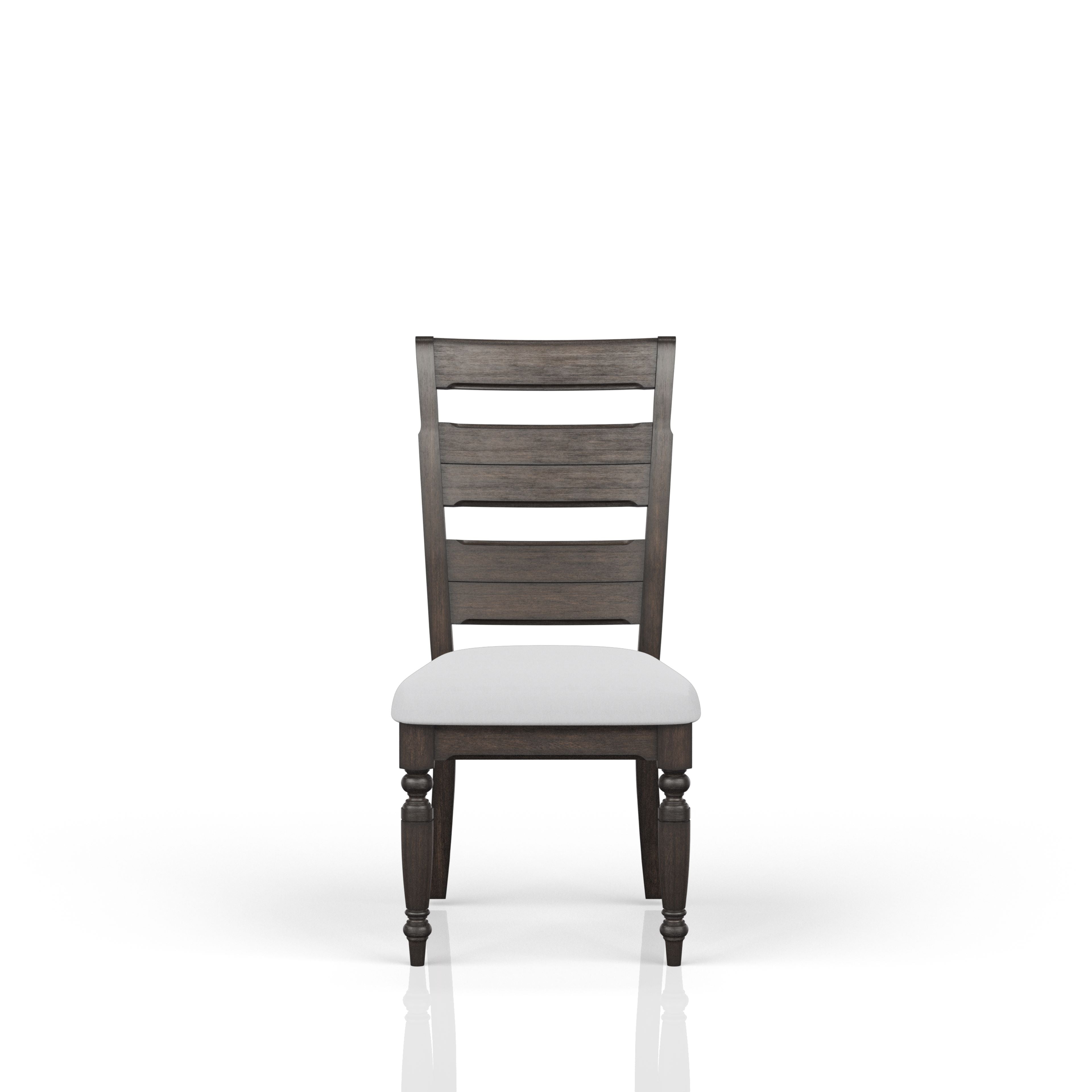 Upholstered Seat Ladderback Side Chair Set of 2