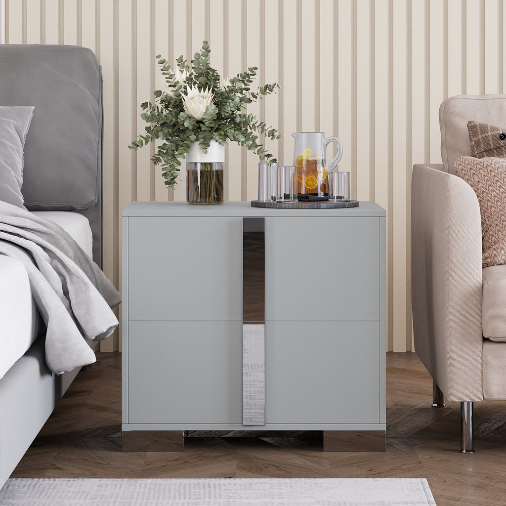 Modern End Table with Drawers