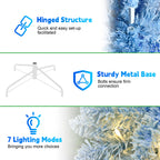 7FT Elegant Blue Gradient Flocked Christmas Tree