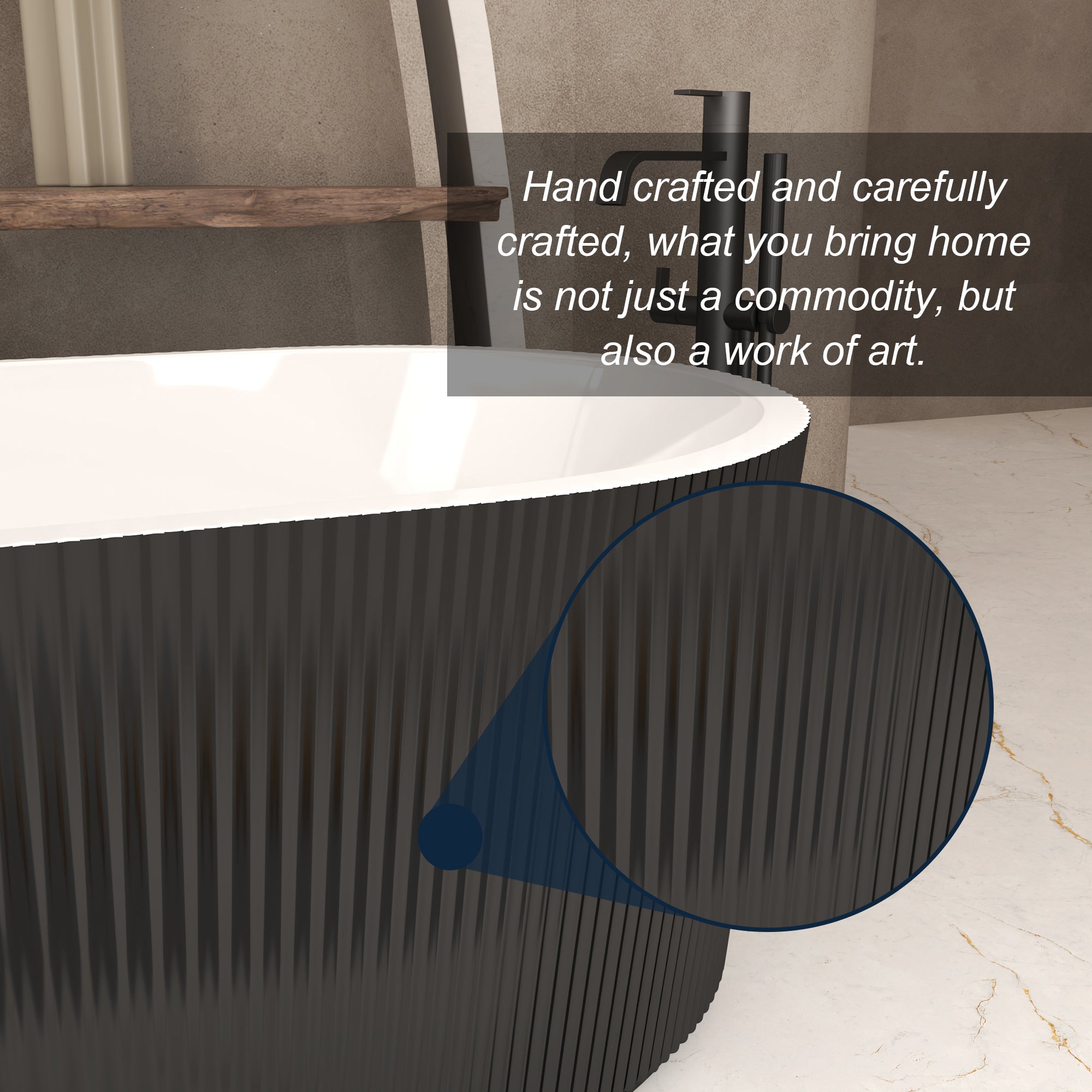 67" Linear Acrylic Freestanding Bathtub