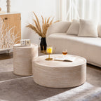 31.5'' Round Coffee Table with Mars Pattern for Living Room