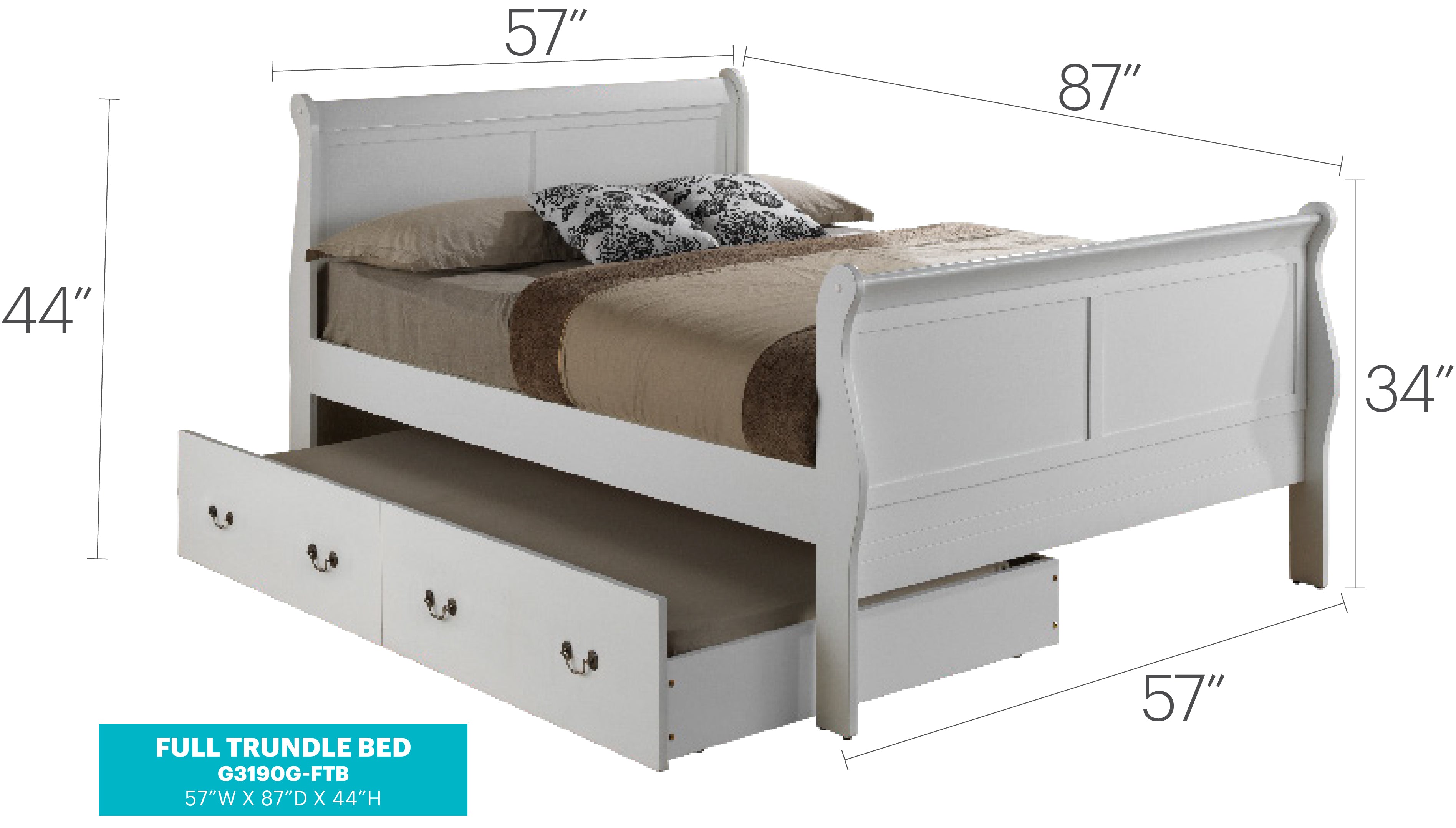 Charming Full Trundle Bed In Classic