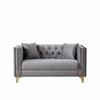 58" Chesterfield Velvet Sofa - 2 Seater Modern Loveseat