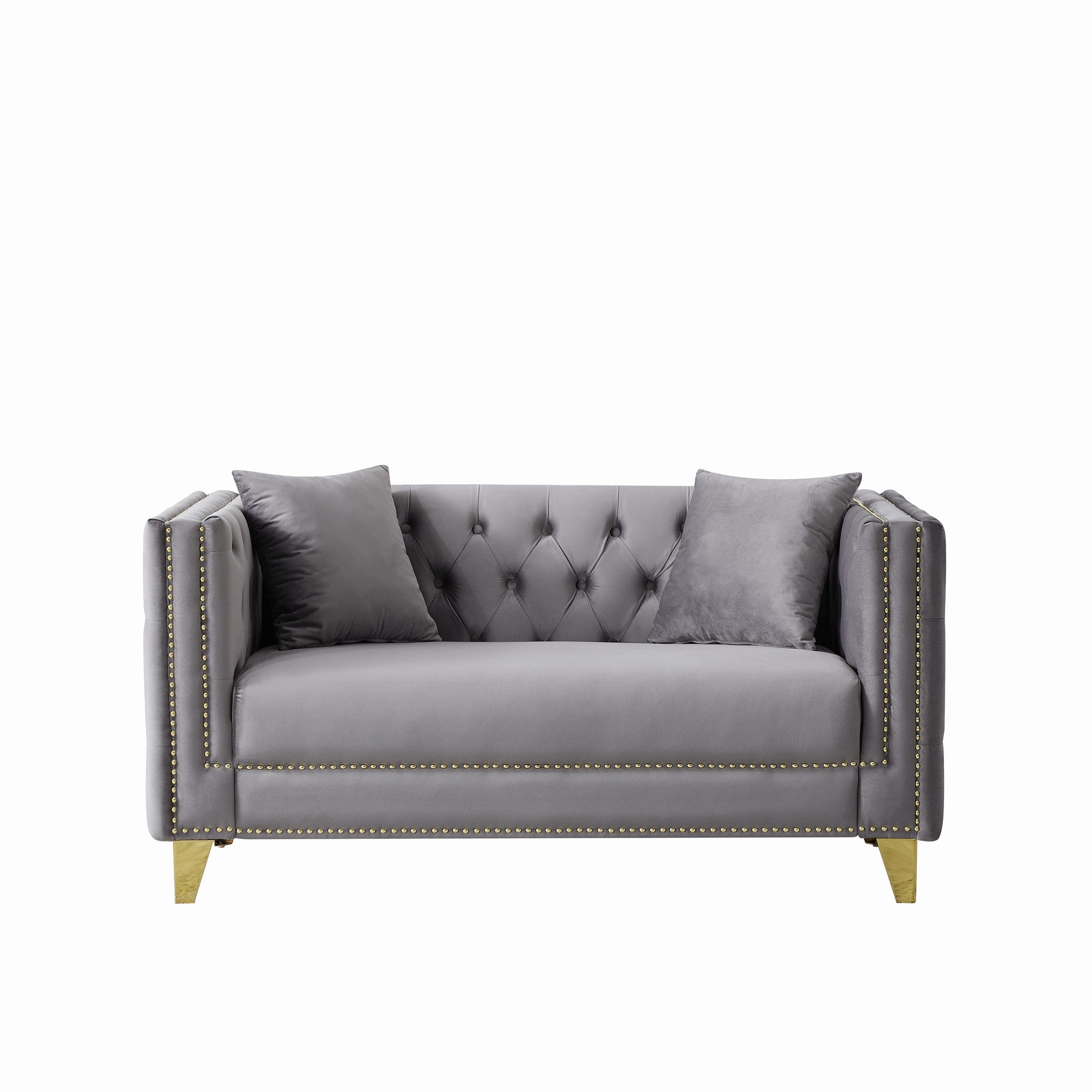 58" Chesterfield Velvet Sofa - 2 Seater Modern Loveseat