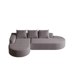 Modern Curved Chenille Upholstered Sectional Sofa