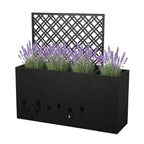 2-Piece Metal Planter Box with Trellis