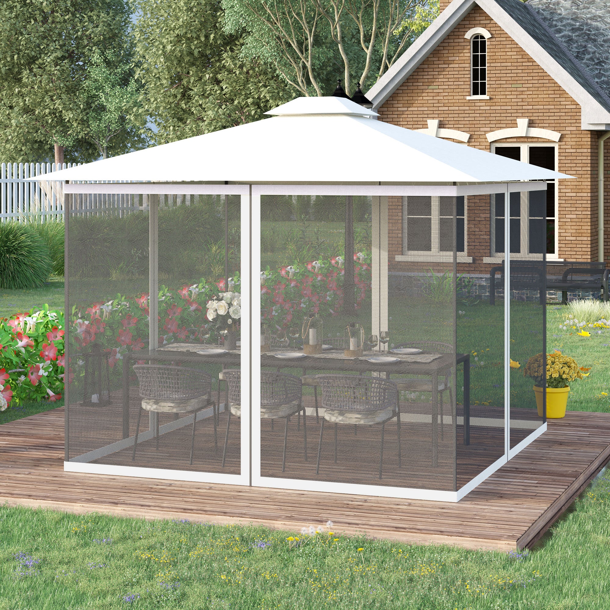 Outsunny 10' x 13' Replacement Mesh Sidewall Netting