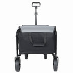 All-in-One Convertible Folding Trolley with Bench Seat and Dog Leash