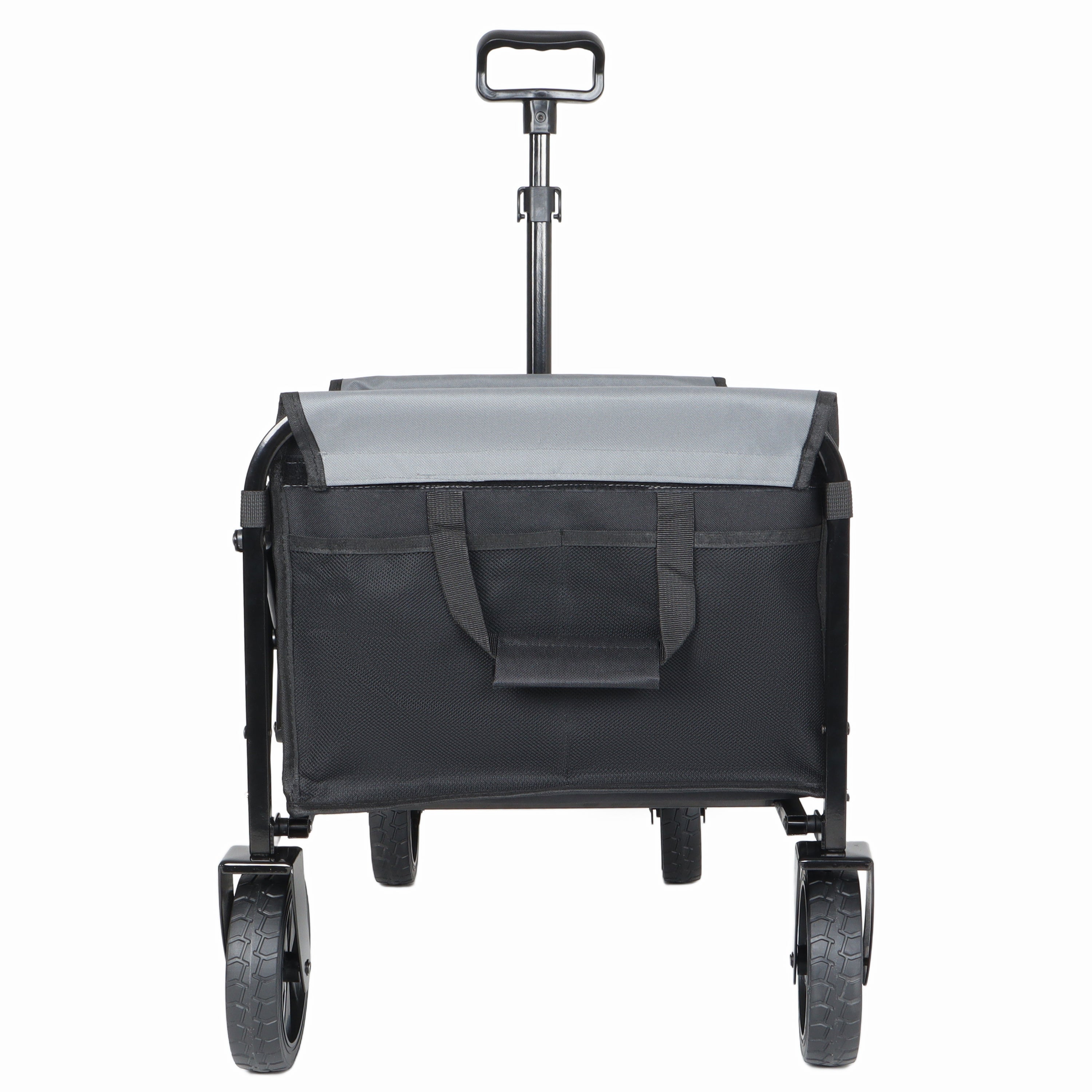 All-in-One Convertible Folding Trolley with Bench Seat and Dog Leash