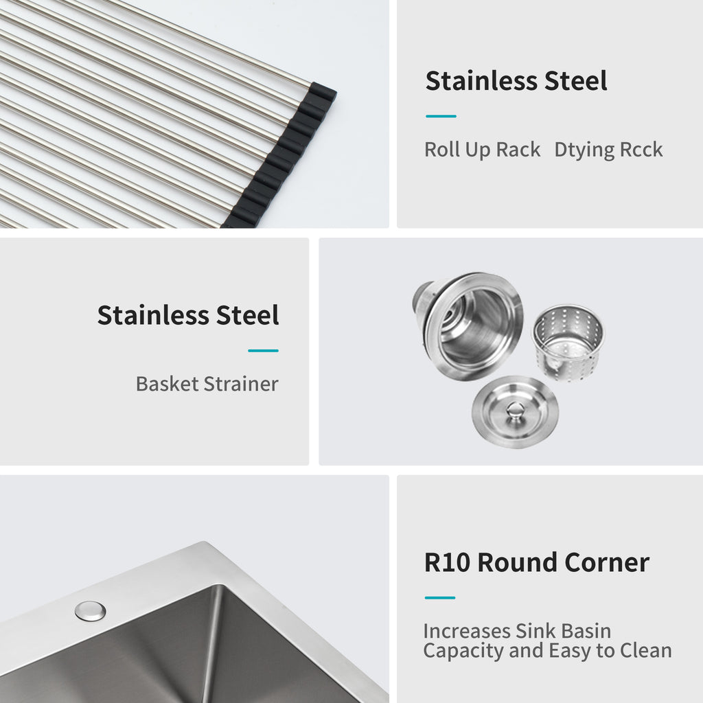 33" x 22" Stainless Steel Topmount Kitchen Sink