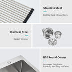 33" x 22" Stainless Steel Topmount Kitchen Sink