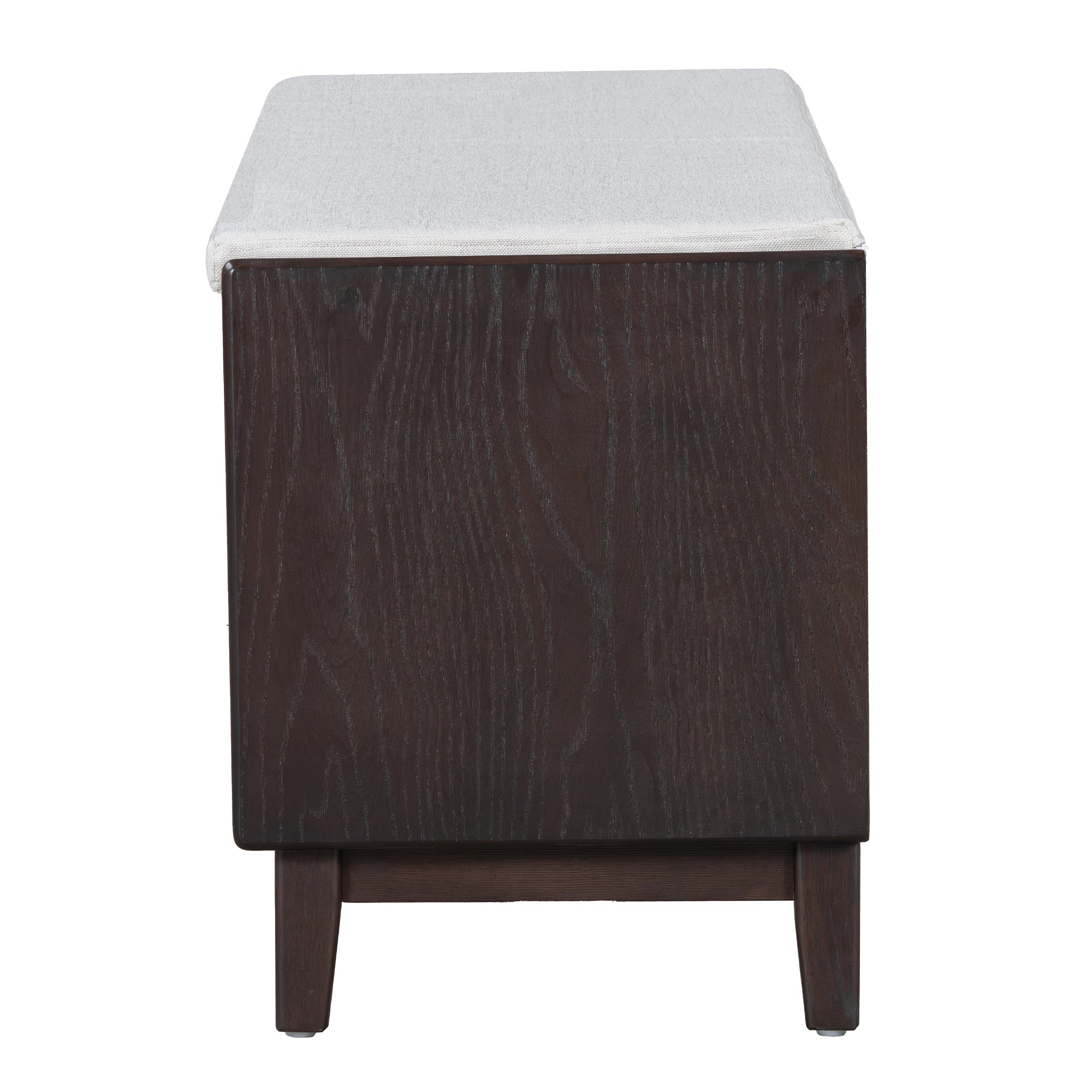 TREXM Boho Rattan Entryway Bench with Storage