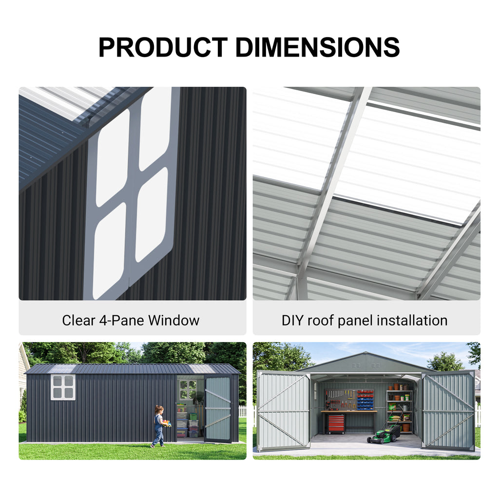 Outdoor Storage Shed 20x13 FT, Metal Garden Shed