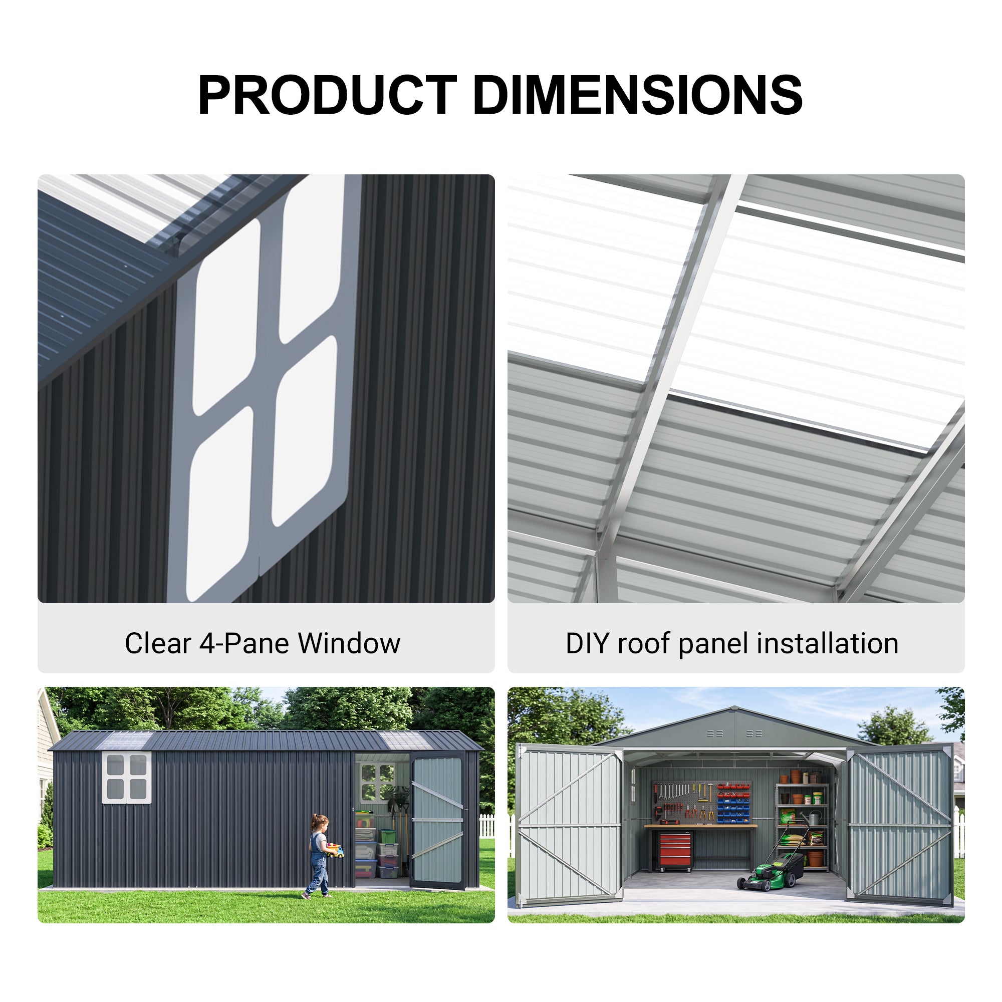 Outdoor Storage Shed 20x13 FT, Metal Garden Shed
