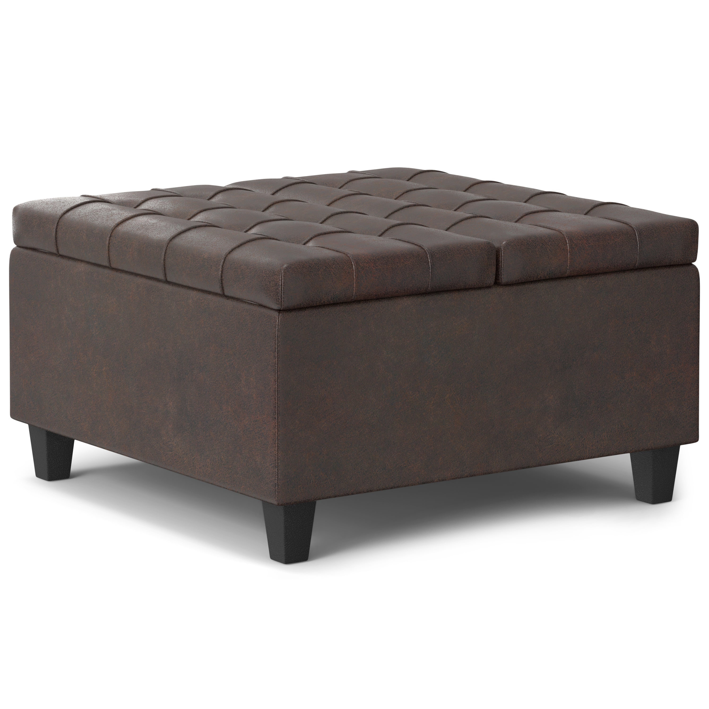 Harrison 30 Inch Wide Small Square Coffee Table Storage Ottoman