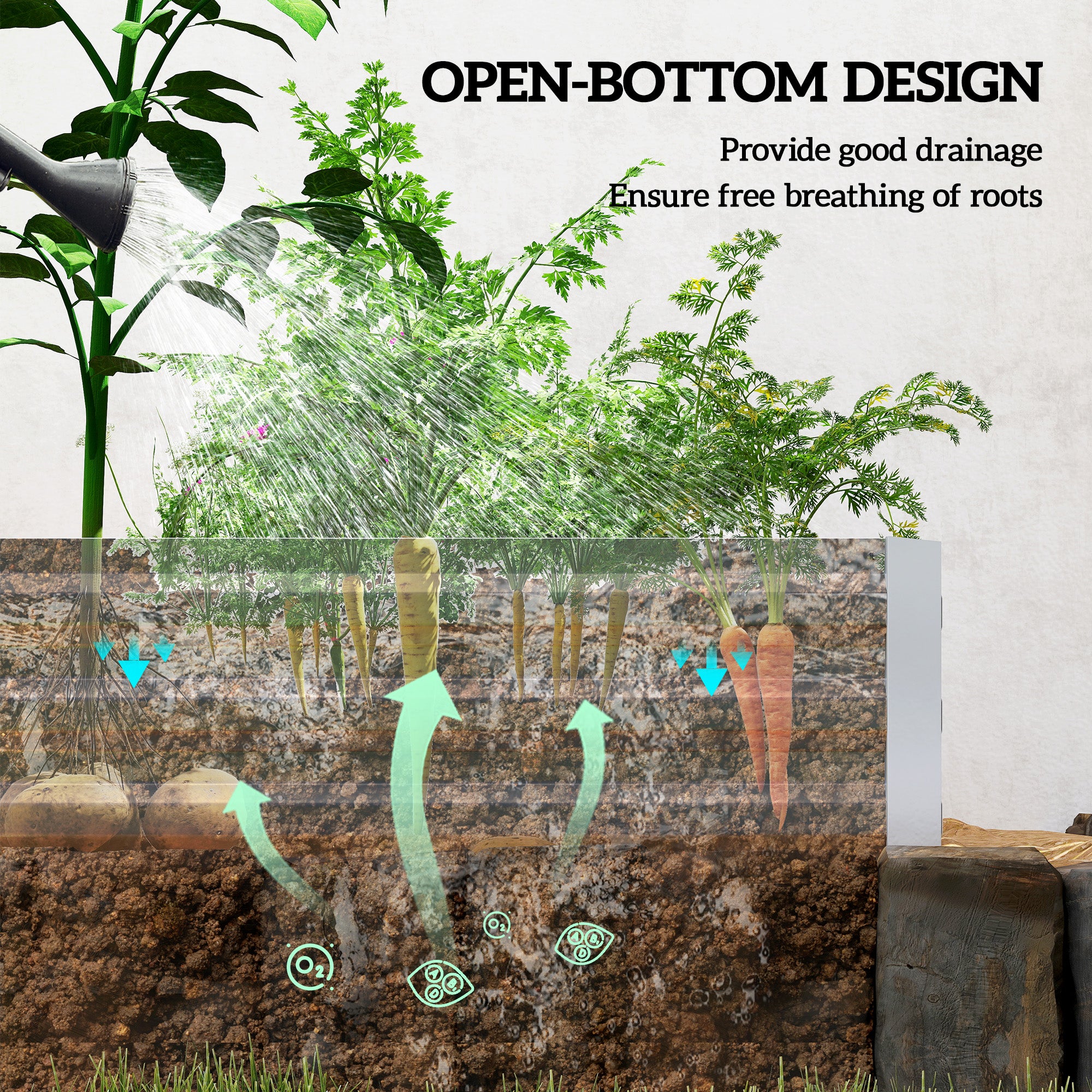 Outsunny 95" Galvanized Raised Garden Bed