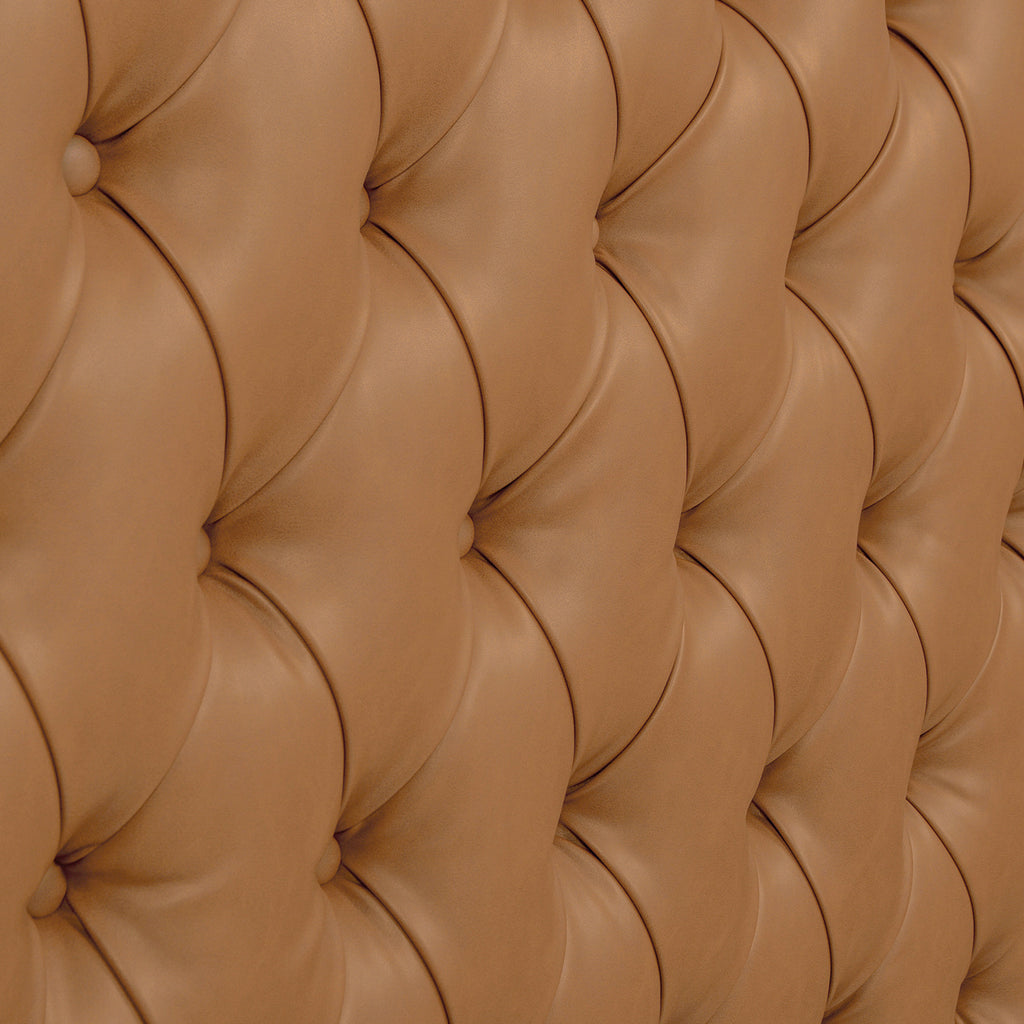 Brooklyn King Tufted Panel Bed Headboard and Footboard Set, Tan Brown