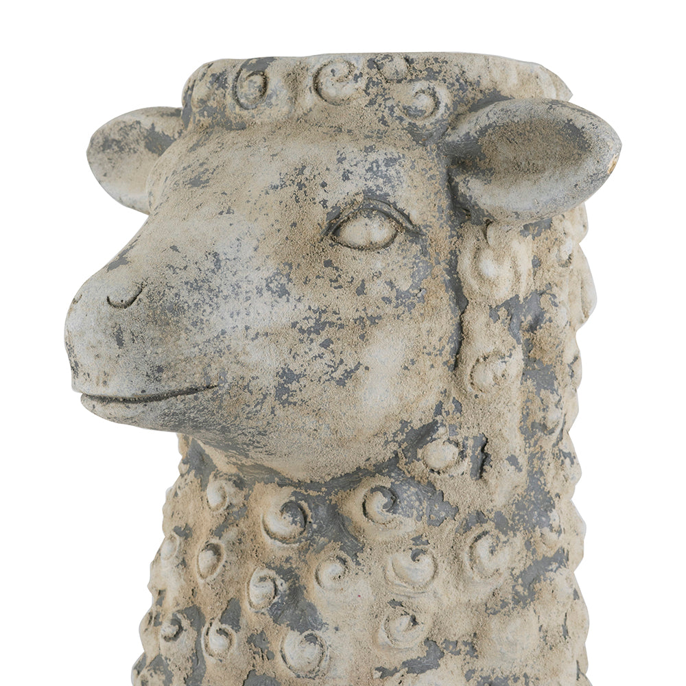 Magnesium Sheep Head Planter with Distressed Finish