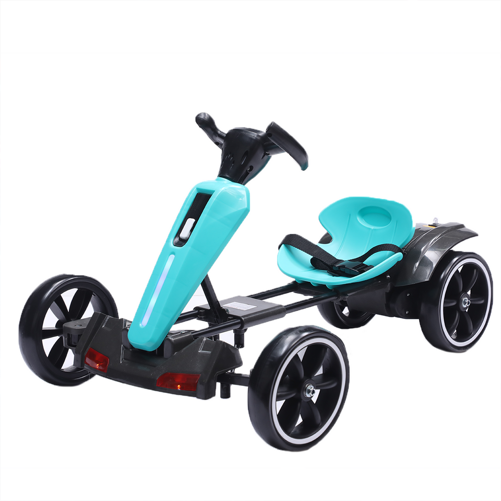 12V Electric Kids Pedal Go Kart, Light Blue