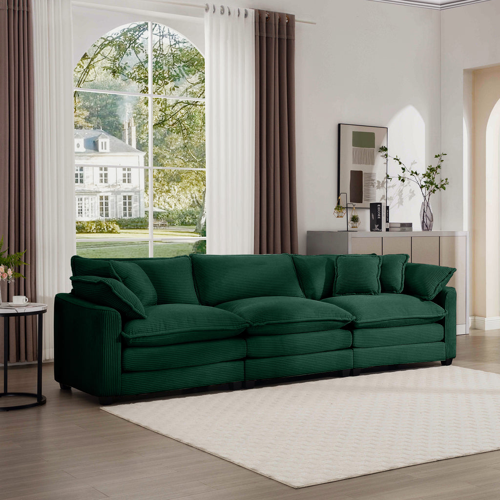 Mid-Century Modern Sectional Sofa - 3 Seater
