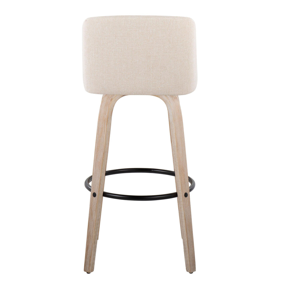 30" Mid-Century Modern Fixed Height Barstool with Swivel