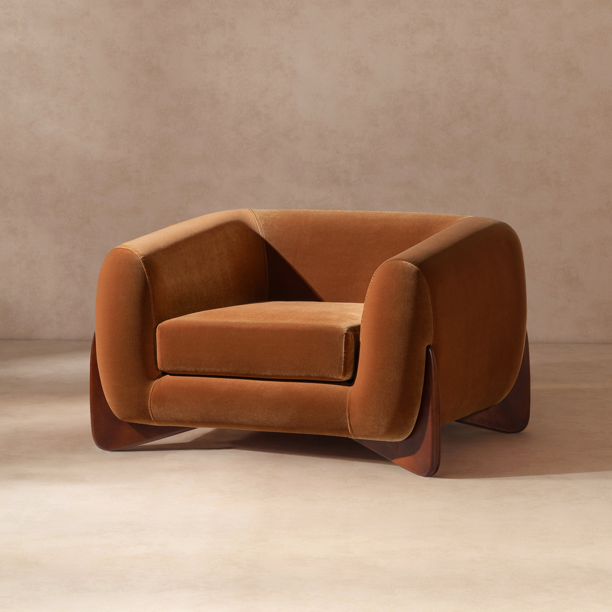 Alpine 44" Sherpa Arm Chair, Burnt