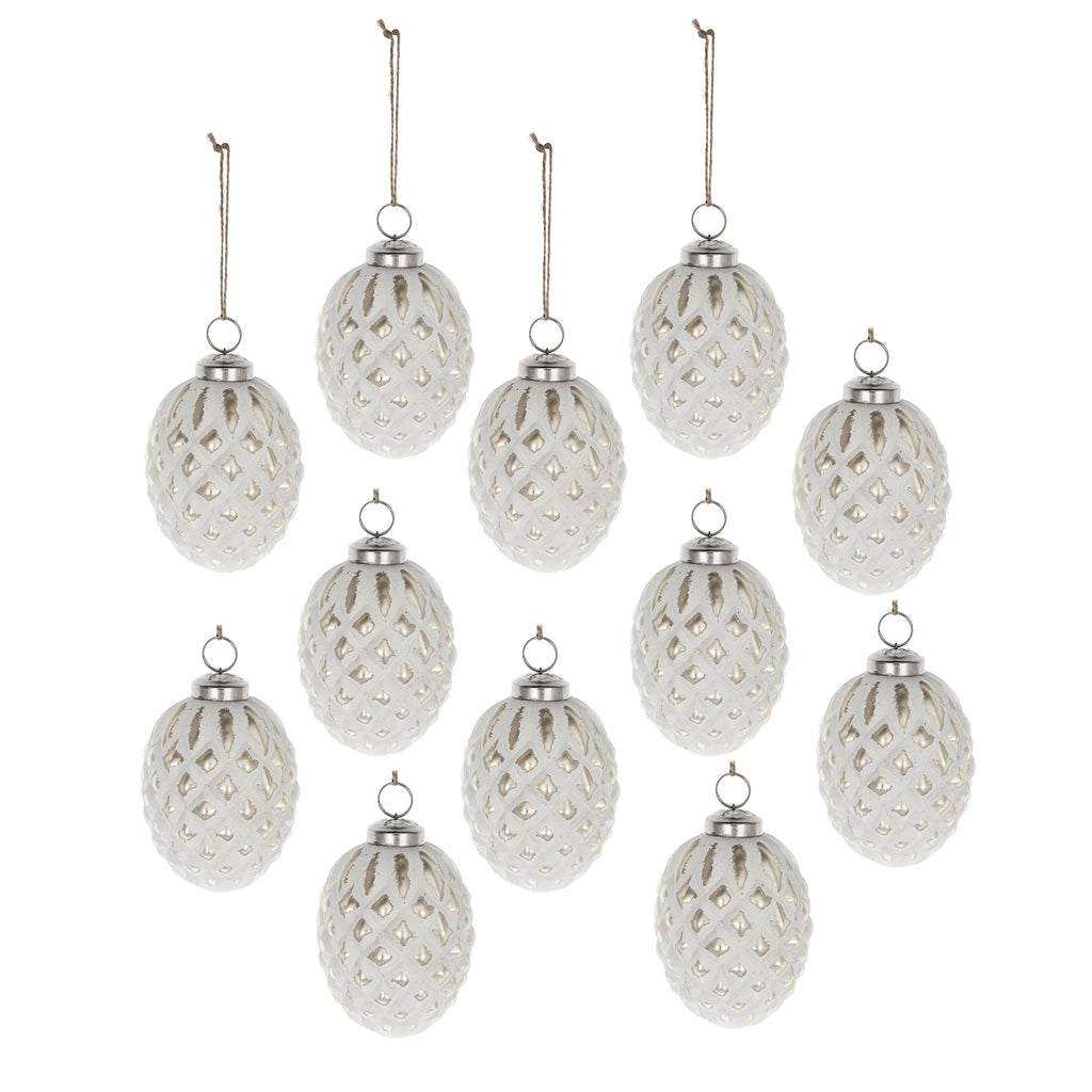 D4x4.2"H Christmas Ball Ornaments - Set of 12
