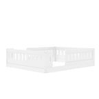 Wood Full Size Platform Bed with Guardrail