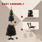 Slim Xmas Tree with Plastic Stand, 5' Artificial Pencil Christmas Tree