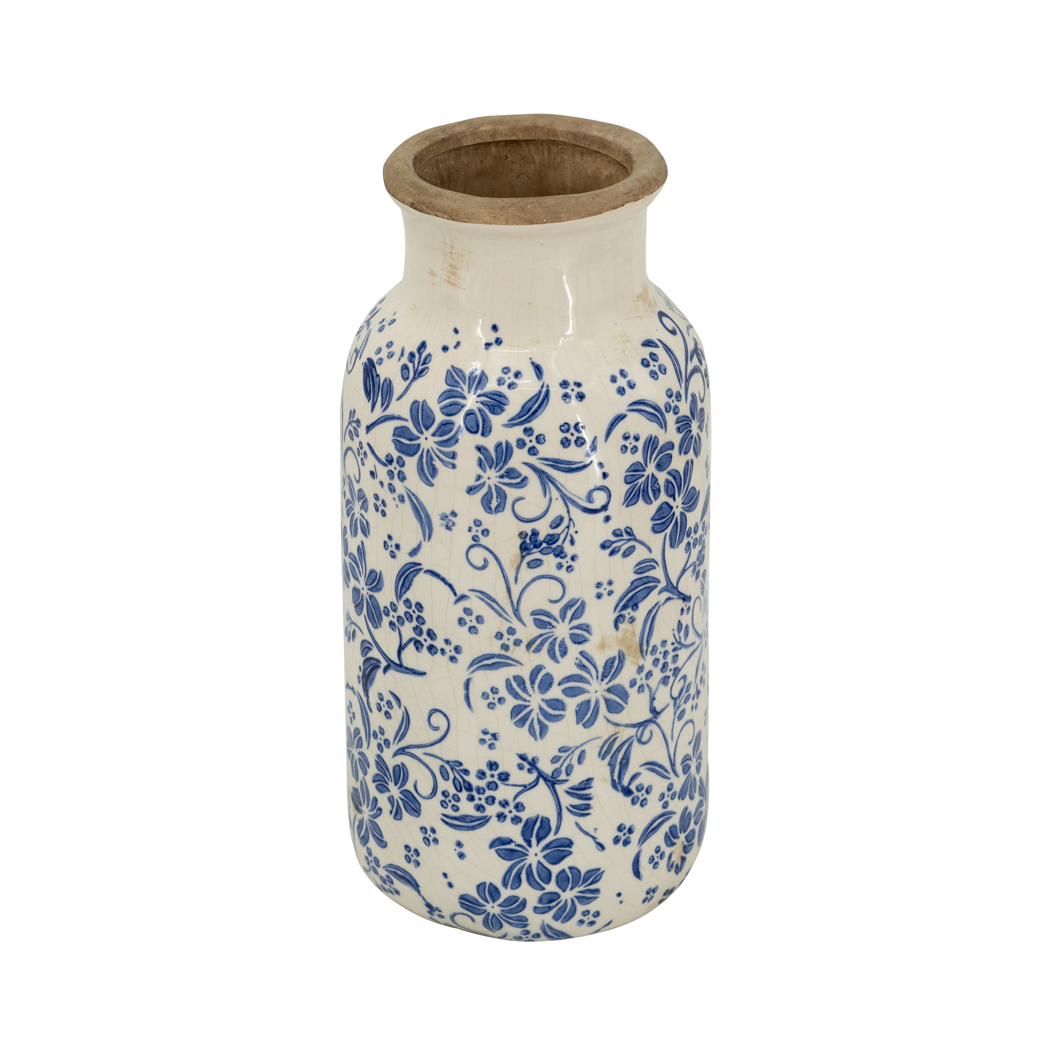 Delftware Inspired Ceramic Vase