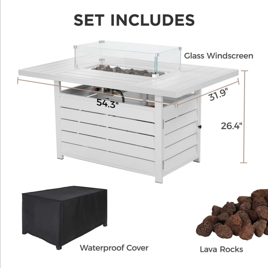 54.3 Inches Outdoor Patio Fire Pit Table