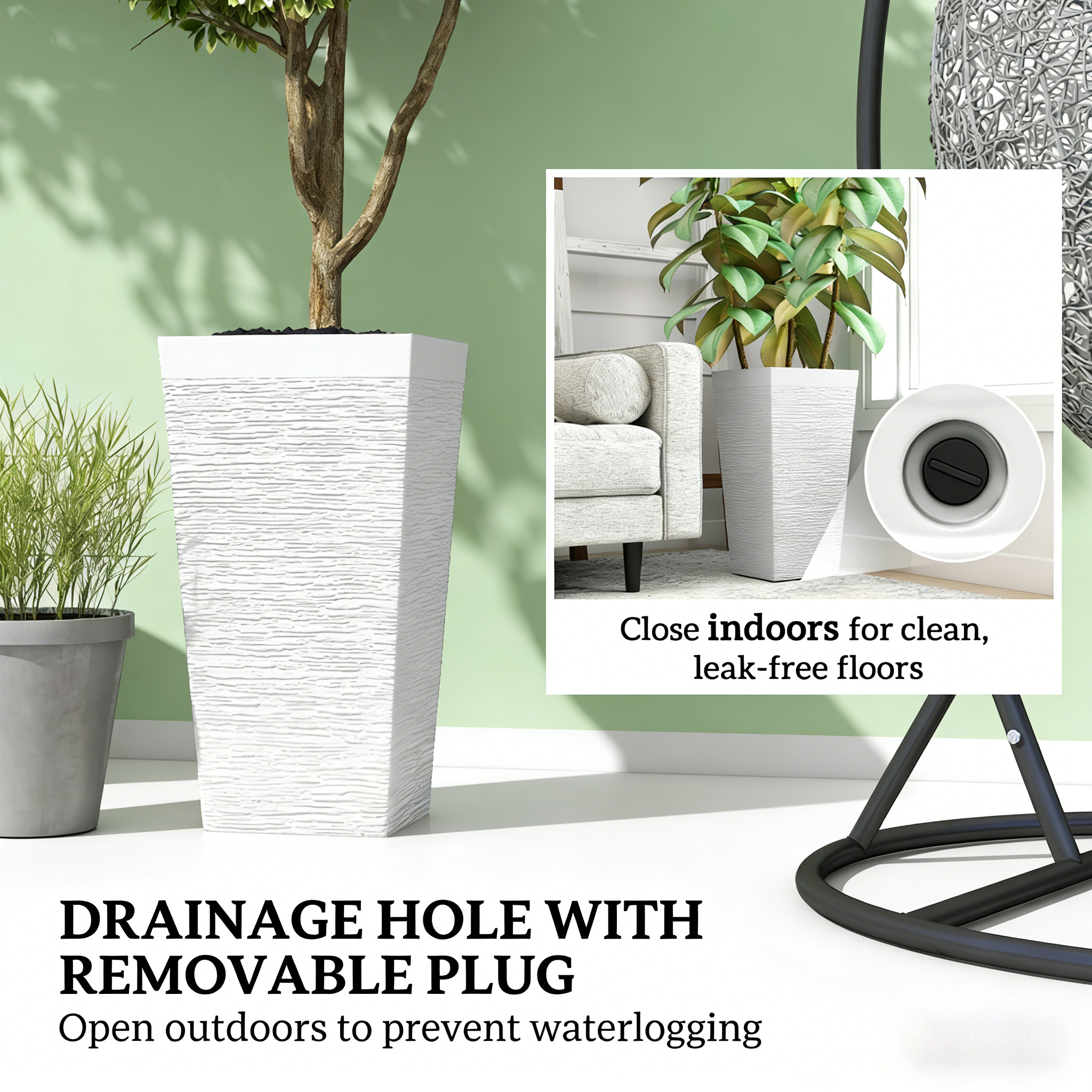 Stackable Tapered Planters, Set of 3 Outdoor Planters