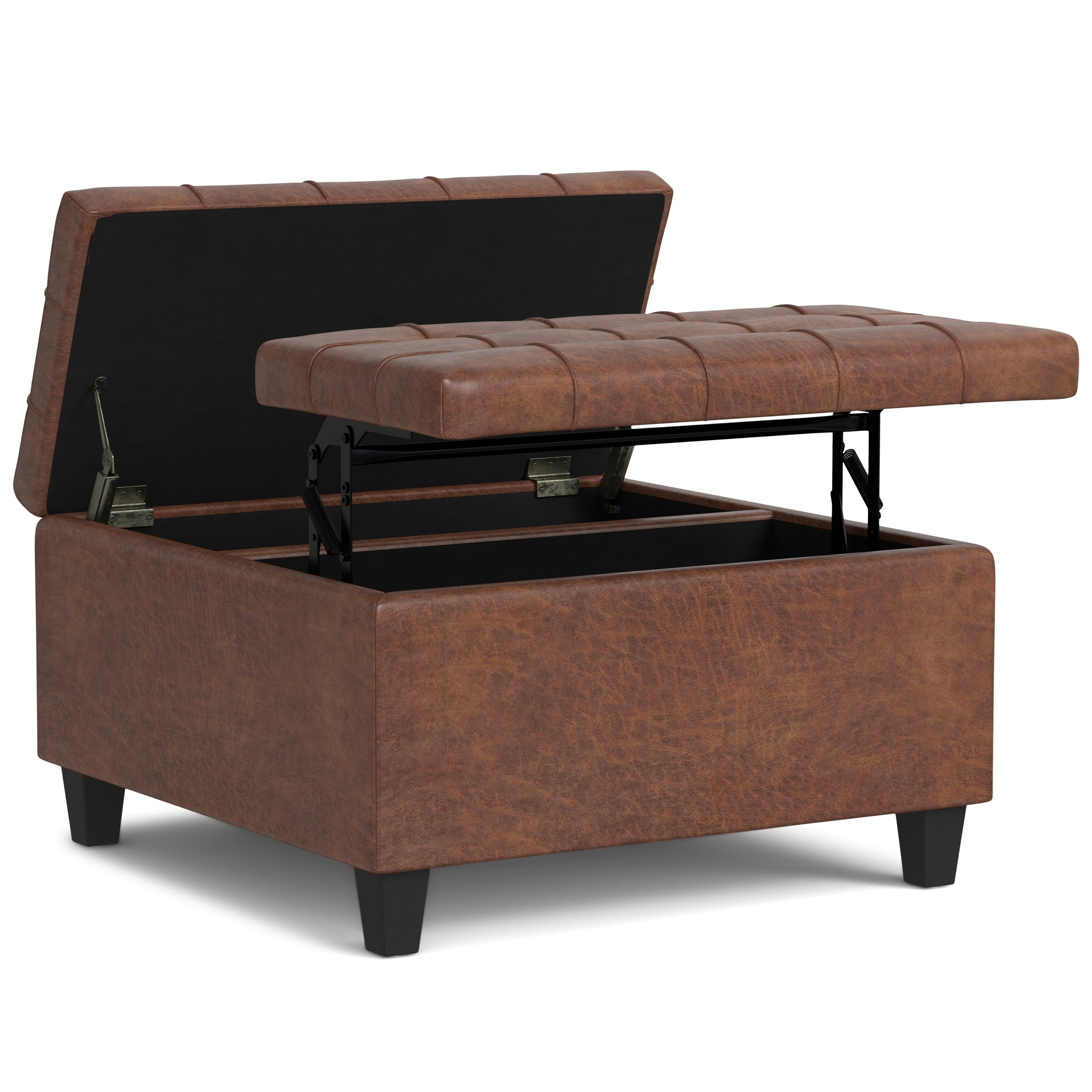 Harrison 30 Inch Wide Small Square Coffee Table Storage Ottoman