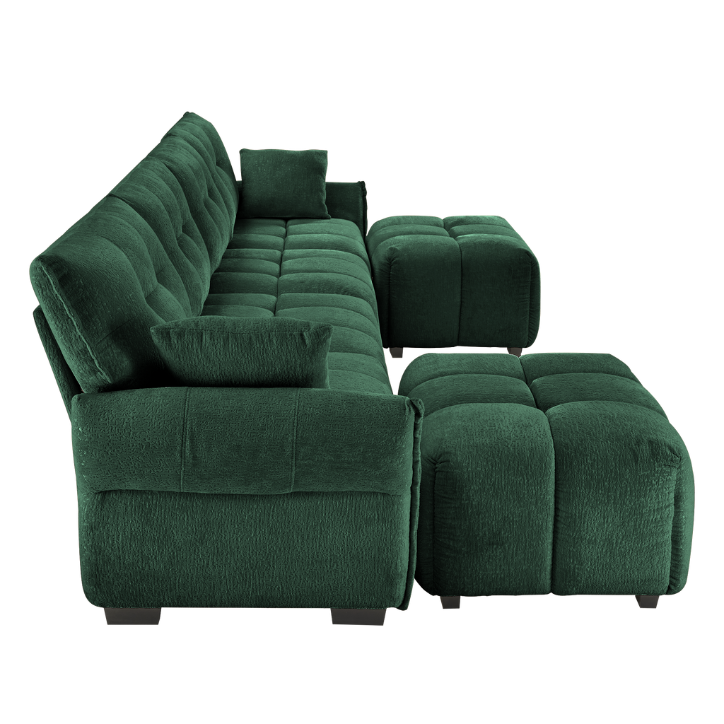4-Seater Sofa Set with 2 Ottomans
